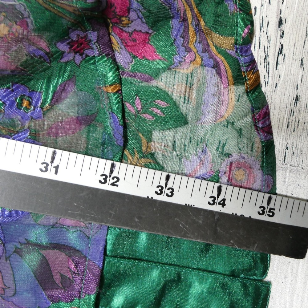 Vintage Victoria's Secret Robe Womens M/L Green Floral Chiffon Kimono Sheer - Picture 10 of 10